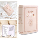 Bible Pillow Book Plush That Opens, for Kids Adults Christian Gifts, Cozy Faith Bible Pillow (Beige)