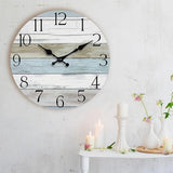 Wall Clock, Silent Non Ticking Wall Clocks Battery Operated, Rustic Wooden Clocks Decorative for Kitchen, Bathroom, Bedroom, Living Room, (8 Inch)
