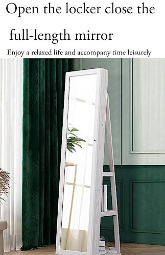 Floor-Standing Full-Length Mirror Style Simple Large-Capacity partition Jewelry Cosmetics Storage Multi-Functional Dressing Mirror (C b)