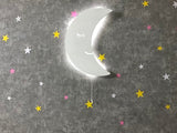 Set of 2 Moon and Cloud Night Light for Kids, Cordless Battery Operated Wall Mount Lamp Decor for Nursery & Toddler Room, Soft LED Baby Nightlight, Hanging Wall Lamps for Boys & Girls Bedroom (White)