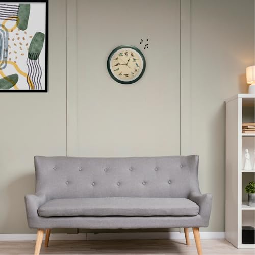 Mark Feldstein, The Original Singing Bird Wall Clock, 13 Inch, Green