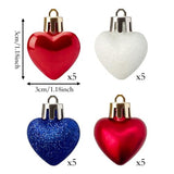 HipTree Mini Patriotic 4th of July Tree Ornaments Decorations,20ct 1.18 Inch Red White Blue Heart Shaped Baubles for Memorial Day, Independence Day,Veterans Day, Flag Day,American Party Decorations