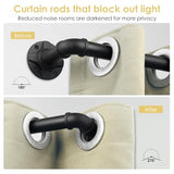 Industrial Adjustable Blackout Curtain Rod 72-144 Inch - Heavy Duty Wrap Around Rod for Windows, Indoor/Outdoor Room Divider Drapery