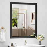 SMIROR Matte Black Bathroom Mirror for Over Sink 24x 36 inch, Metal Thick Frame Rectangle Vanity Mirror for Wall, Anti-Rust, Horizontally or Vertically Mounted