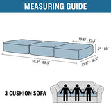 H.VERSAILTEX 3 Piece Sofa Cushion Covers Bundle Armless Futon Cover, Brown