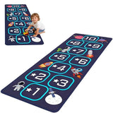 Hopscotch Rug for Kids Indoor, Hop Scotch Mat Non-Slip Carpet, Educational Hopscotch Game Rug with Numbers, Washable Play Mat for Classroom Bedroom, Indoor Hopscotch for Boys Girls