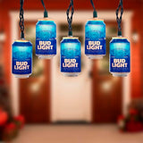 Kurt Adler 10-Light Bud Light Beer Can Light Set
