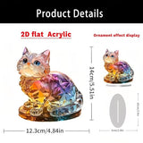 Rainbow Cat Figurine Acrylic Desktop Decoration, Suitable for Home Décor in Living Room or Office. Idea Gift Choice: Halloween, Christmas, Birthday, Anniversary, Valentine's Day, Celebrations