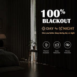 100% Boho Blackout Curtains 84 Inches Long for Bedroom, Blue on Beige Patterned Bohemian Curtains for Living Room, Geometric Striped Thermal Insulated Window Drapes Grommet Top 2 Panels