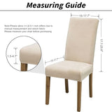 Velvet Dining Chair Covers,Dining Room Chair Covers Set of 6,Stretch Kitchen Chair Cover,Soft Washable Dining Chair Cover,Parsons Chair Slipcovers Protective,for Home,Restaurant,Banquet(Cream)
