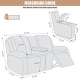 VANSOFY Recliner Loveseat Cover with Middle Console Stretch Reclining Sofa Slipcover for 2 Seat Jacquard Reclining Couch Sofa Covers Furniture Protector with Elastic Straps Bottom(Chocolate)