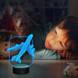 FULLOSUN Aircraft Airplane 3D Night Light Bedside Lamp 16 Colors Changing with Remote Control Xmas Halloween Birthday Gift for Boy