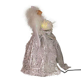 Kurt Adler 12-Inch CUL Fiber Optic LED Silver Angel Treetop, Multicolor