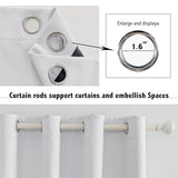 Anytime 100% Blackout Curtain 2 Panels Set,Thermal Insulated Window Drapes for Bedroom,Full Shading Panels (Greyish White,37W x 63L)