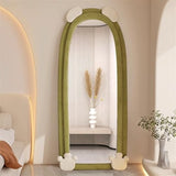 Decorative Full-Length Mirror, Floor, Bear Dressing, Clothing Store Fitting, Home Bedroom for Living Room(Beige)