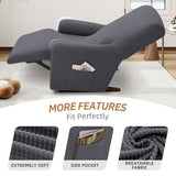 Recliner Chair Covers,1 Piece Stretch Recliner Cover Washable Furniture Protector with Elastic Bottom for Pets Kids Spandex Jacquard Fabric Small Checks(Recliner,Dark Gray)