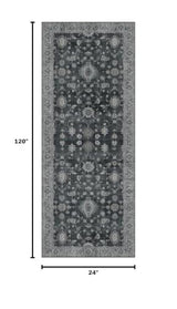 GENIMO 2x10 Non Slip Runner Rug, Washable Lightweight Hallway Charcoal
