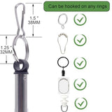 YYST 40-inch Adjustable Drapery Pull Curtain Wand w/Stainless Steel Hook (Black X 2)