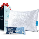 QUTOOL Cooling Pillow for Sleeping, CertiPUR-US Shredded Memory Foam Queen Pillow Set of 1, Cool Pillow for Hot Sleepers Adjustable Firm Pillow for Side, Back, Stomach Sleepers Soft Yet Support, White