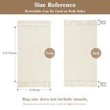Collive 2' x 4.3' Boho Kitchen Runner Rug, White Washable Bathroom Rug