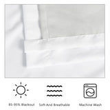 Homechoice Decor White Blackout Drapes - Handmade Ruffles & Butterfly Flower Accents Heat Blocking Window Curtain 54" x 84" x 2 Panels - Thermal Insulated, Soundproof & Light Reducing Curtains (LQ-37)