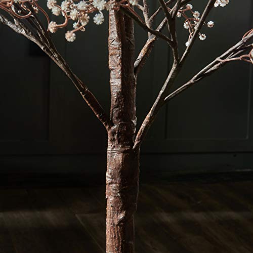 Hairui Artificial Baby Breath Flowers Tree with Lights 5FT 126LED,Prelit Lighted Gypsophila twig Tree for Wedding Party Christmas Holiday Decoration Indoor Outdoor Use