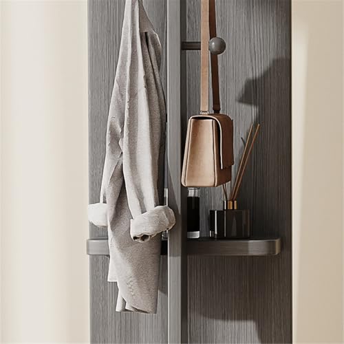Decorative Home Bedroom Coat Rack Rotating Dressing Mirror Full-Length Floor with Storage for Living Room