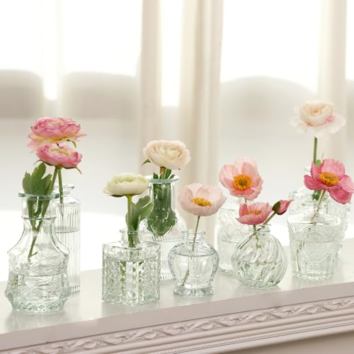 CEWOR Glass Bud Vases in Bulk, Set of 64 Small Vases for Centerpieces, Flower Vases for Flowers in Bulk for Rustic Wedding Home Table Decorations