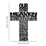 LIYOUYA Metal Cross Wall Decor - Rustic Farmhouse Decor Black Prayer Text Cross Wall Art Home Decor for Living Room, Bathroom, Bedroom, Dining Room, Office, Church (Black)