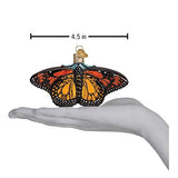 Old World Christmas Monarch Butterfly Glass Blown Ornament for Christmas Tree, Handcrafted Holiday Decoration, Insect Collection