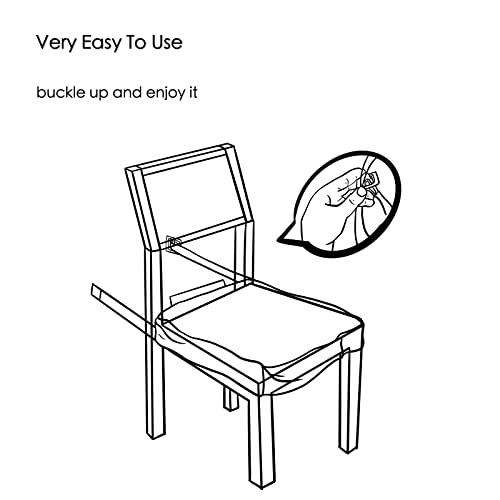 4 Pack Plastic Dining Chair seat Covers/slipcovers with Adjustable Belt Strap (20‘’ W x 17‘’D x 4‘’H)