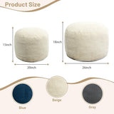Round Stuffed Pouf Ottoman (Beige, 20" D x 20" W x 15" H)