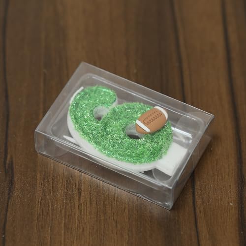 Football Birthday Number Candles for Cake Green Number 1 Candle 1st Football Cake Topper Cupcake Topper for Football Birthday Party Decorations Supplies Favors