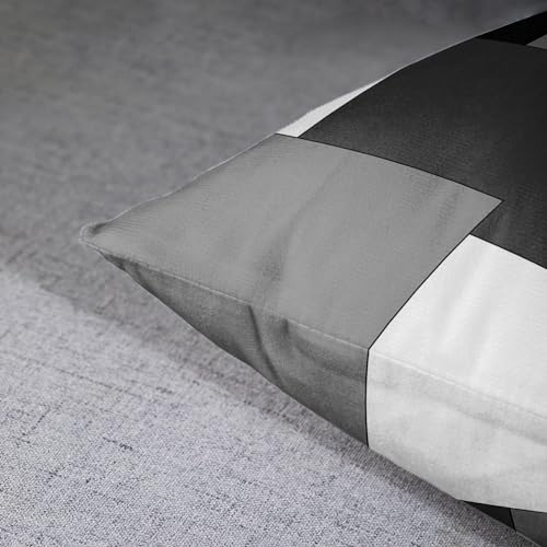 Emvency Set of 2 Grey Geometric Throw Pillow Cover Black Gray White Painting Abstract Checkered Design Decorative Pillow Case Modern Home Decor Standard Square 18x18 Inch Cushion Pillowcase