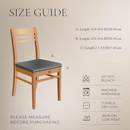 SearchI Dining Chair Seat Covers Set of 4, Stretch Removable Chair Covers for Dining Chairs, Kitchen Chair Covers Protector(Beige Flower 1)