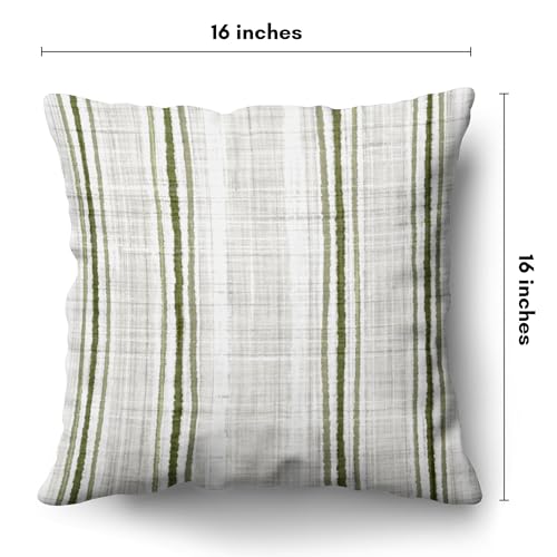 Americanflat 16x16 Throw Pillow with Sewn-in Insert - All-in-One Decorative Pillows - No Cover Needed - Soft and Durable Cushion for Bed or Sofa - Polyester - Green and White