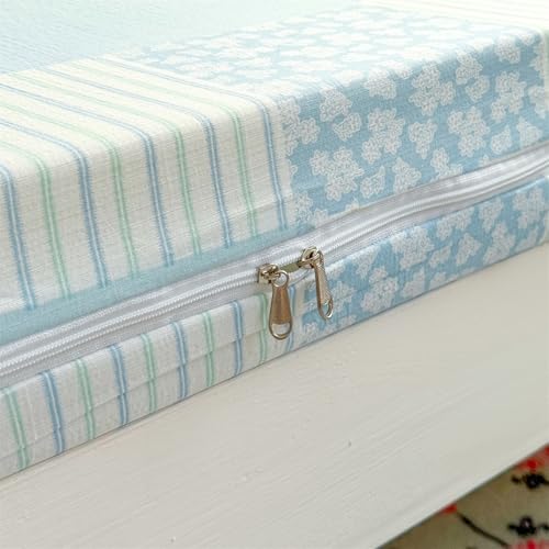 Printed Queen Floor Futon Mattress Cover with Zipper, Comfy Zippered Futon Cover for Japanese Futon Floor Mattress, Thai/Korean Sleep Mat Cover Super Soft Futon Cover,D,120x200cm/47x79in