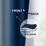 Yakamok Light Blocking Ombre Curtains, Room Darkening Thermal Insulated Gradient Color Curtains, Rod Pocket Window Drapes for Living Room/Bedroom (Blue and Greyish White, 2 Panels, 52W x 84L Inch)