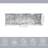 2x8 Washable Non-Slip Hallway Runner Rug – Modern Coastal Abstract Neutral Stain-Resistant Low-Pile Carpet Runner for Kitchen Entryway Bedroom Bathroom (Blue Gray,2x8)