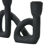 Bloomingville Decorative Resin Double Taper Candle Holder, Black