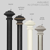 Ivilon Window Treatment Curtain Rod - Square Finials, 1 1/8 in Rod, 48 to 86 Inch, Antique Black