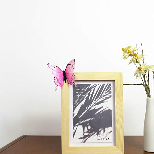 60PCS Butterfly Wall Decals - 3D Butterflies Decor for Wall Removable Mural Stickers Home Decoration Kids Room Bedroom Decor (Pink)