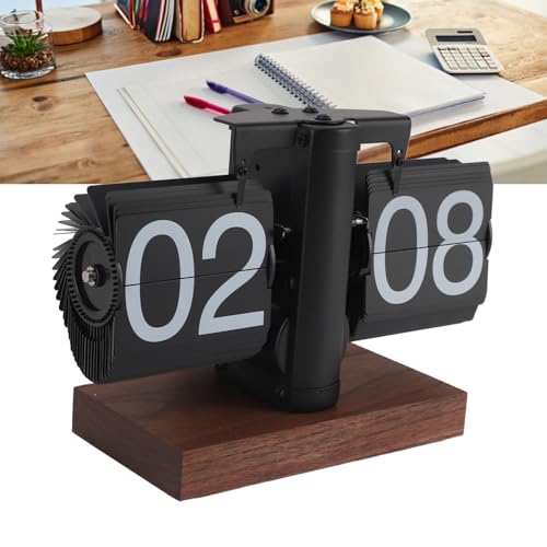 Flip Clock,Vintage 24 Hours Adjustable Digital Flip Down Clock for Living Room Office Retro Minimalist Desk | Adjustable flip clock design, minimalist retro style, suitable for living room, office and desktop placement