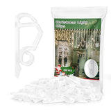 MEILIDY Christmas Light Clips, Plastic Gutter Clips, Clear, 100 Pcs | Weatherproof, Compact Discreet Look, Suitable for Hanging Outdoor Holiday Seasonal String Lights