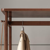 Decorative Full-Length Mirror Solid Wood Dressing Home Bedroom Floor-Standing Clothes Hanger Vertical Fitting with Integrated Coat Rack for Living Room