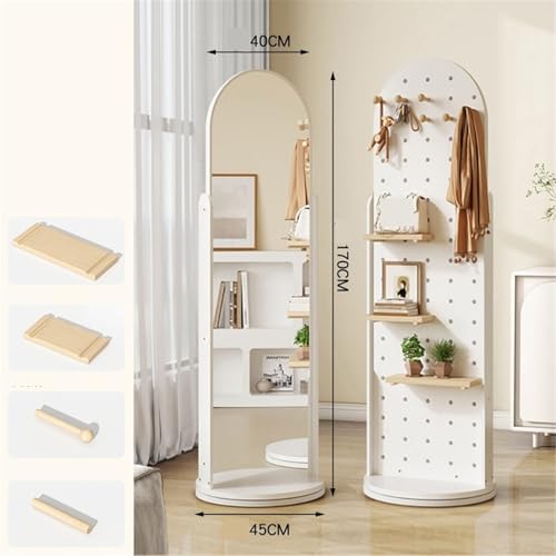Floor Full-Length Rotating Dressing Mirror for Entryways, Bedroom Closets Mirror