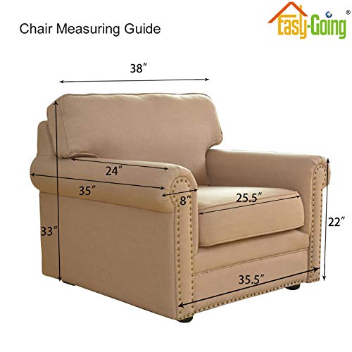 Easy-Going Stretch Chair Sofa Slipcover 1-Piece Couch Sofa Cover Furniture Protector Soft with Elastic Bottom for Kids, Pet. Spandex Jacquard Fabric Small Checks (Chair, Christmas Red)