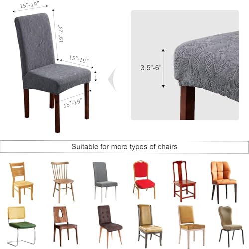 Waterproof Dining Chair Covers, Chair Covers for Dining Room Stretch Parsons Chair Slipcover, for Dining Room Kitchen Chair Protector Cover, Removable, Washable
