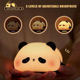Panda Night Light for Kids, Cute Panda Lamp Silicone Nursery Night Light Bedroom Nightlights USB Rechargeable Bedside Lamp for Baby Children Toddlers Women Teen Girls Breastfeeding Gift