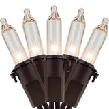 YULETIME 200 Clear Christmas String Lights, 2-Set 33 ft 100 ct Brown Wire | Incandescent Bulbs, End-to-End Connectable, UL Certified, 2-Strand, 200 Total Lights, 66' Total Length, 4" Spacing